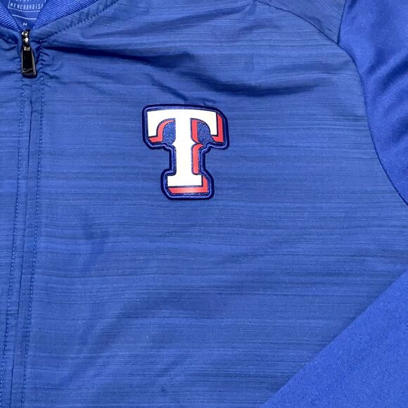 Texas Rangers Jacket Mens Medium Royal Blue MLB Full Zip Embroidered Logo NIKE - Picture 4 of 14